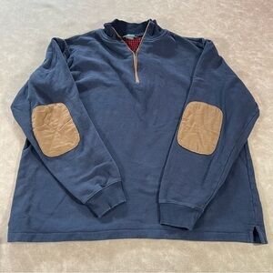 Wool Rich Men’s Quarter Zip with Elbow Pads Pullover Size XL